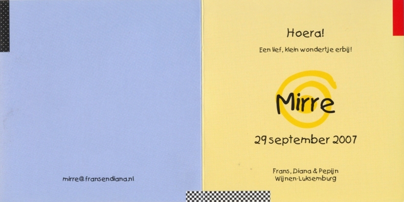 Geboortekaartje binnenkant