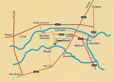 Route naar de Tuinen van Appeltern